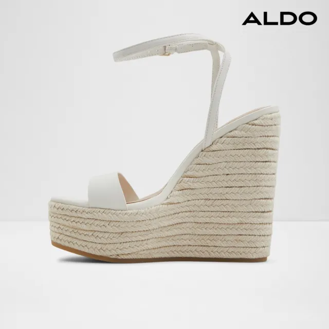 【ALDO】MARYSOL-草編楔型厚底涼鞋-女鞋(白色)