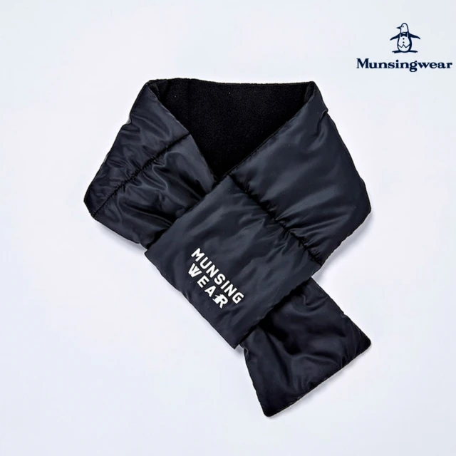 Munsingwear 企鵝牌 男款黑色輕柔保暖圍巾 MGS