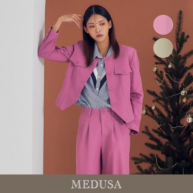 MEDUSA 曼度莎 現貨-壓線剪裁西裝外套 - 2色（M-XL）｜女外套 西裝外套 墊肩外套 冬新品(201-5290A)