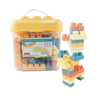 【Playful Toys 頑玩具】益智軟膠積木62PCS(附積木桶 積木玩具 兒童禮物)