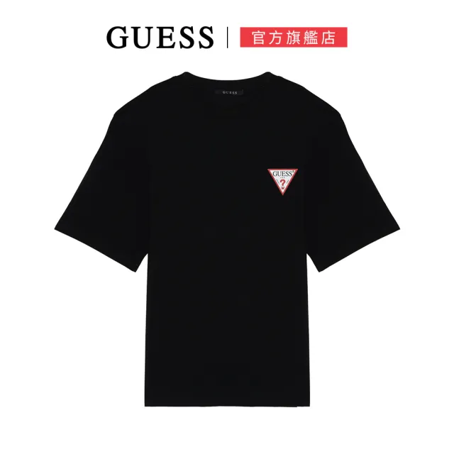 【GUESS】簡約經典倒三角LOGO短T(四色可選)