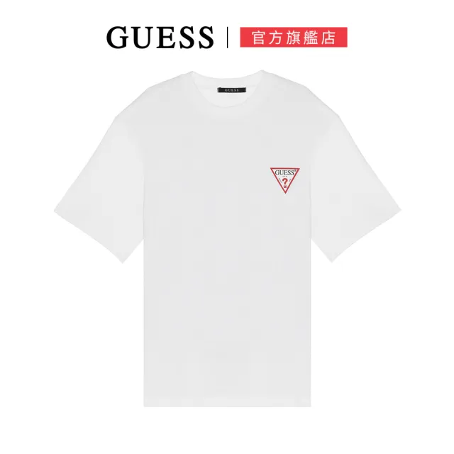 【GUESS】簡約經典倒三角LOGO短T(四色可選)