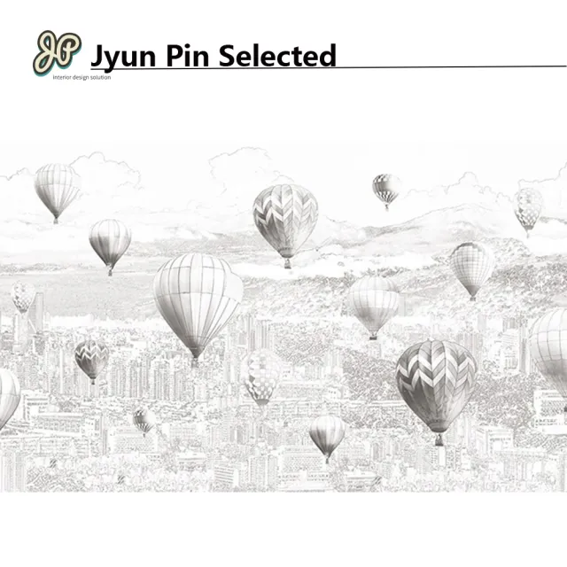 【Jyun Pin 駿品裝修】駿品嚴選TW015B黑白(熱氣球系列壁紙/每坪)