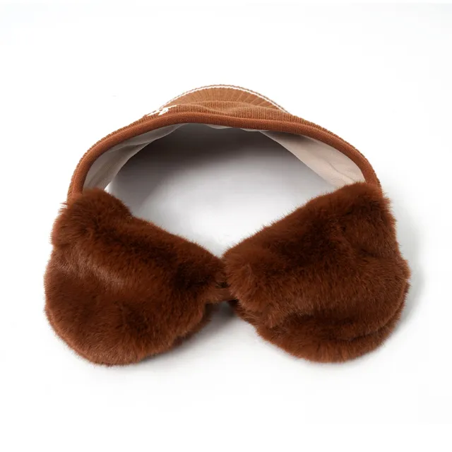 【LE COQ SPORTIF 公雞】高爾夫系列 女款棕色保暖耳罩遮陽帽 QLS0R901