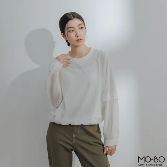 【MO-BO】多層次拼接圓領上衣