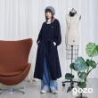【gozo】天絲拋袖綁帶開襟長洋裝(深藍)