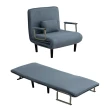 【IDEA】多功能折疊亞麻布透氣親膚沙發床/折疊床(單人沙發/躺椅)