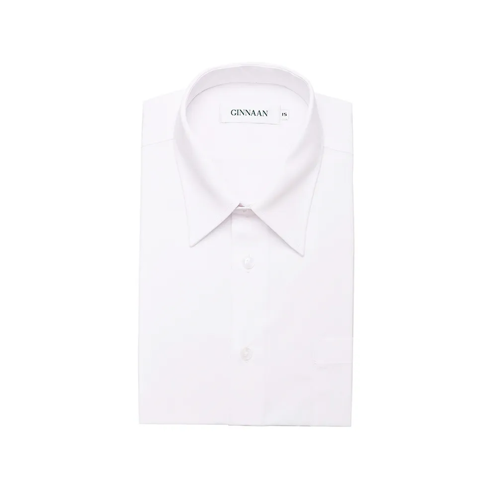 【GINNAAN】經典商務白長襯衫B29601