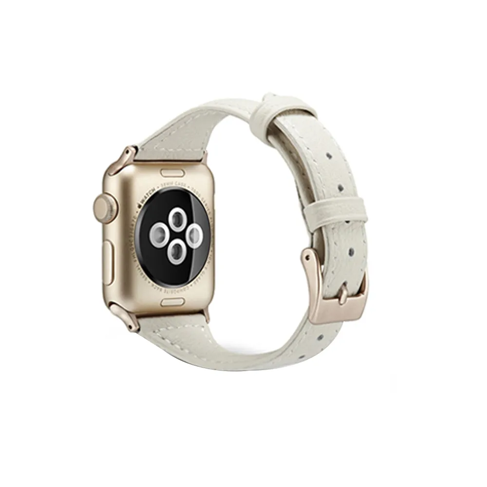 【樂邁家居】Apple Watch S8 T字皮錶帶 贈透明錶殼(41mm/40mm/38mm)