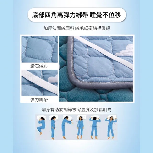 【寢聚 Sleep Club】買一送一 蓄熱法蘭絨床墊 保暖墊 單人/雙人/加大任選(法蘭絨 床墊 日式床墊 軟床墊)