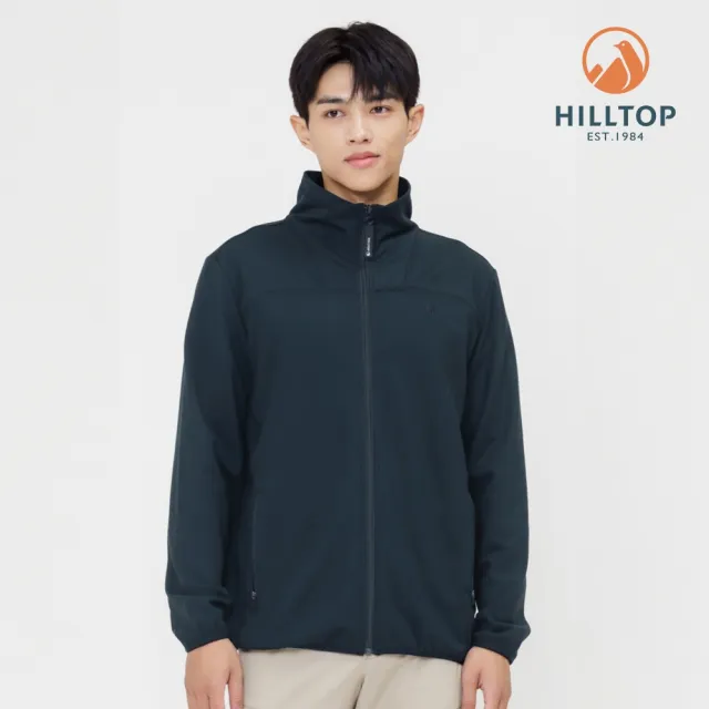 【Hilltop 山頂鳥】POLYGIENE抗菌吸濕快乾保暖彈性立領刷毛外套 男款 藍|PH22XM24ECE0