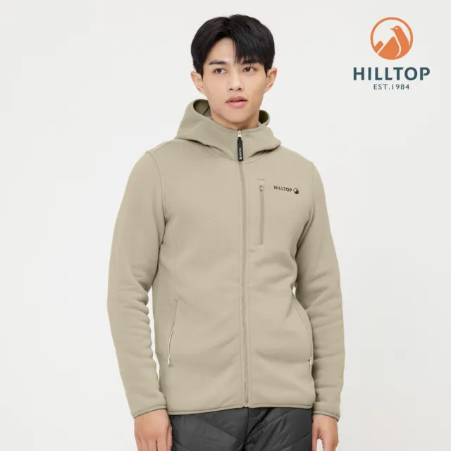 【Hilltop 山頂鳥】保暖連帽刷毛外套 男款 卡其｜PH22XM27ECN0