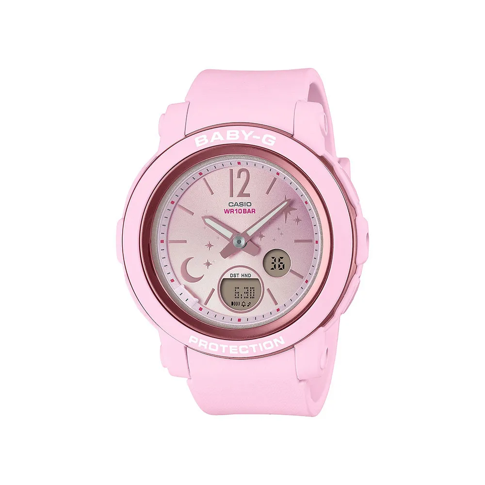 CASIO 卡西歐】BABY-G 閃耀星月風格/41mm/甜心粉(BGA-290DS-4A) - momo