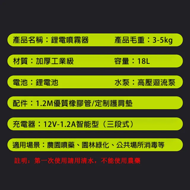 【芝浦】18L高壓電動噴霧機 打藥機(背負式農藥噴灑打藥桶)