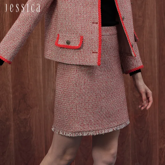 【JESSICA】出清品 亮麗簡約粗花呢小香風半裙J35109