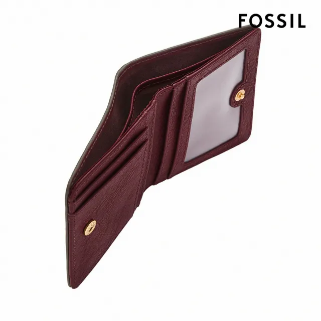 【FOSSIL 官方旗艦館】Logan 真皮短夾-紅木色漆皮 SL10013631