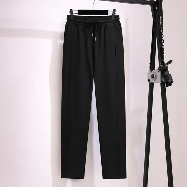 【Very Buy 非常勸敗】120-350斤大尺碼女裝大尺碼顯高顯瘦直筒德絨寬褲垂感休閒褲