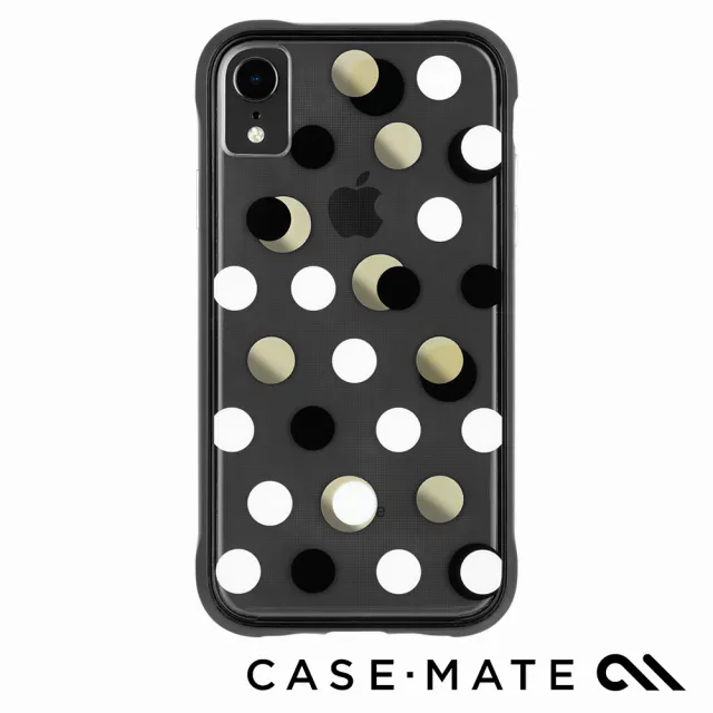 【美國 CASE-MATE】iPhone XR Wallpapers(絢麗畫布防摔手機保護殼 - 黑金圓點)