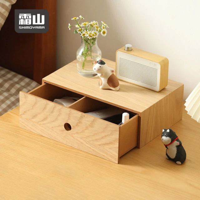 SHIMOYAMA 霜山 桌上用木質三層抽屜收納櫃(抽屜式桌