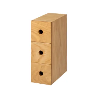 【SHIMOYAMA 霜山】桌上用木質三層抽屜收納櫃(抽屜式桌面收納盒/木質桌上儲物盒/辦公室雜物整理盒)