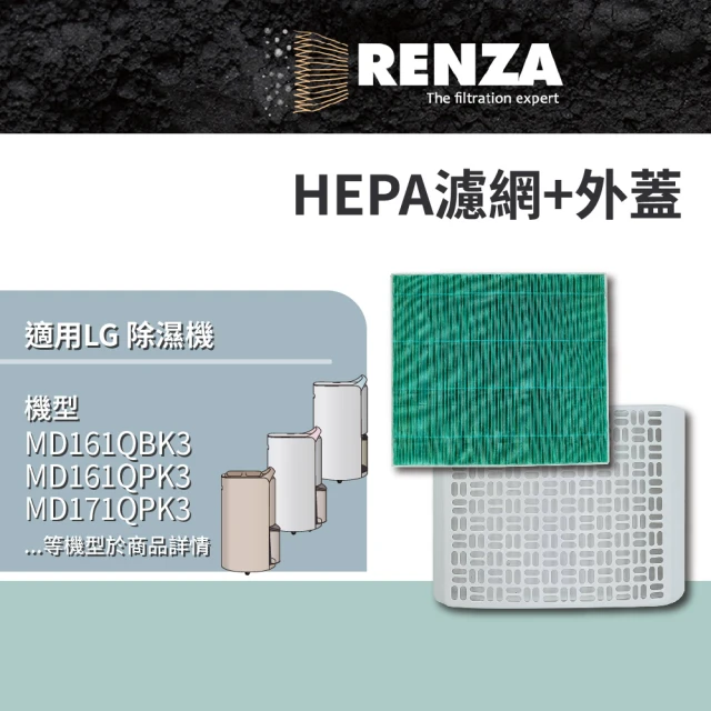 RENZA 適用 LG 樂金 MD161QBK3 MD161QPK3 MD171QPK3 除濕機(高效HEPA濾網 濾芯 濾心)