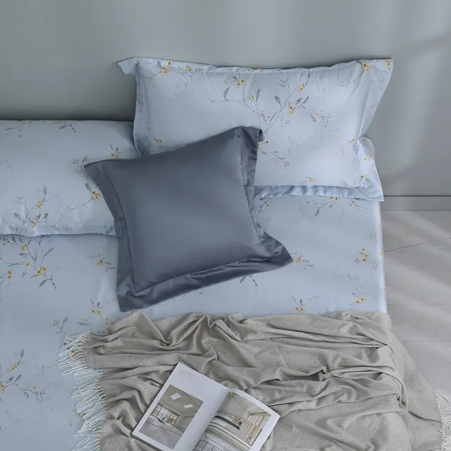 【MONTAGUT 夢特嬌】60支100%萊賽爾纖維-天絲三件式枕套床包組-冷翠黃鈴(雙人)