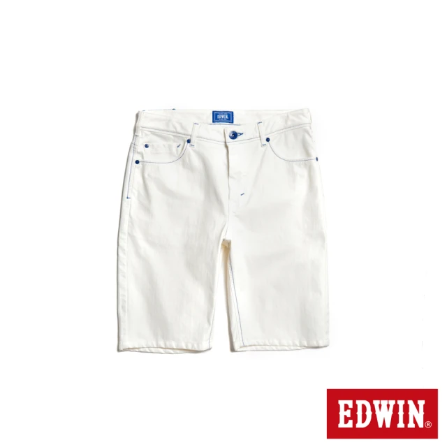 EDWINEDWIN 男裝 EDGE JERSEYS 迦績合身牛仔短褲(白色)