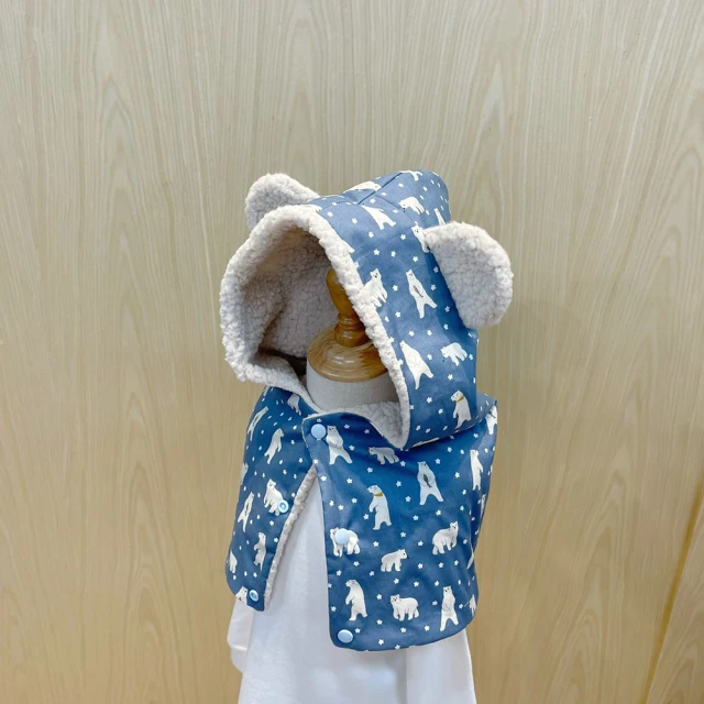MONCLER 童裝 品牌LOGO 羊毛圍巾-黑色(L號)折