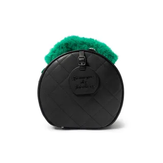 【LE COQ SPORTIF 公雞】高爾夫系列 女款黑色圓餅萬用小包 QLS0R501