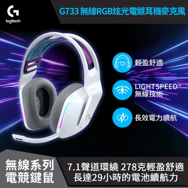 Logitech G】G733 無線RGB炫光電競耳機麥克風(交換禮物/聖誕禮物