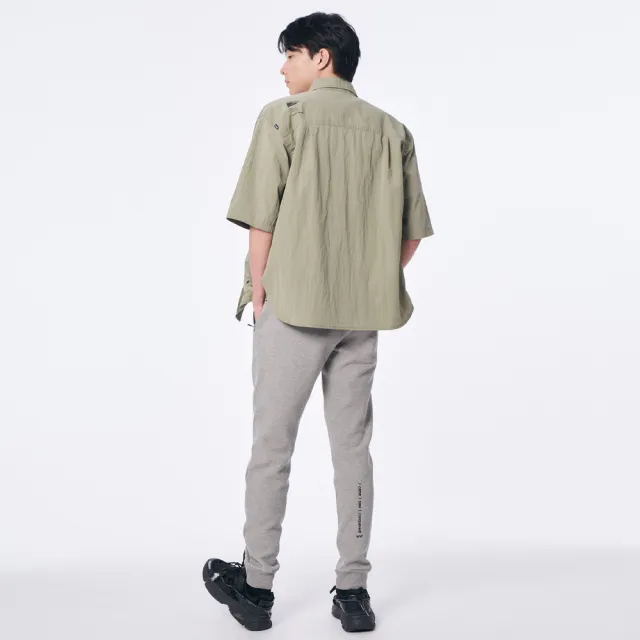 【5th STREET】男裝多口袋設計短袖襯衫-綠色(山形系列)
