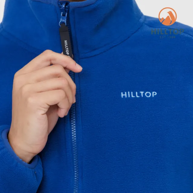 【Hilltop 山頂鳥】POLARTEC 吸濕快乾保暖立領刷毛外套 男款  藍｜PH22XM15ECE0(可銜接GORE-TEX外件)