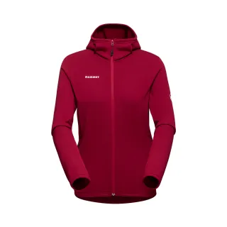 【Mammut 長毛象】Aconcagua Light ML Hooded Jacket W 輕量刷毛連帽外套 緋紅 女款 #1014-04410
