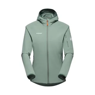 【Mammut 長毛象】Madris Light ML Hooded Jacket Women 防風刷毛連帽外套 玉石綠 女款 #1014-03851