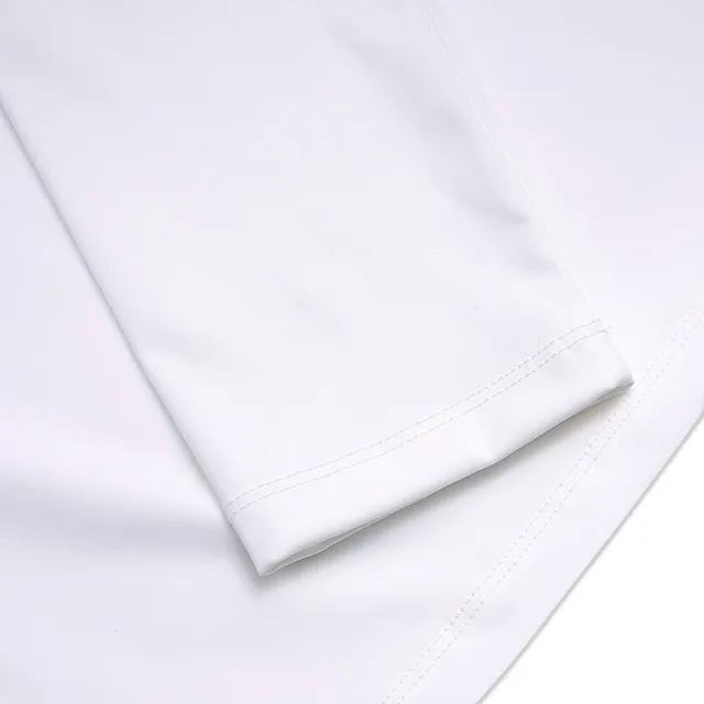 【LE COQ SPORTIF 公雞】高爾夫系列 女款白色立體印花POLO長袖棉衫 QLS2T112