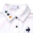 【LE COQ SPORTIF 公雞】高爾夫系列 女款白色立體印花POLO長袖棉衫 QLS2T112