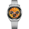 【CITIZEN 星辰】Tsuno Chrono 限定款 牛頭造型三眼計時手錶-橘 送行動電源(AN3660-81X)