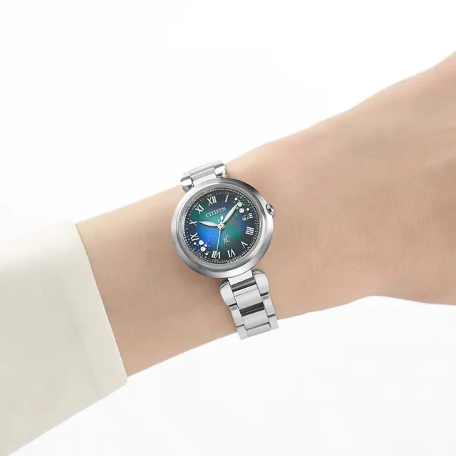 【CITIZEN 星辰】千彩之海 限量 XC 鈦金屬光動能電波女錶 母親節 送禮 禮物(ES9460-61L)