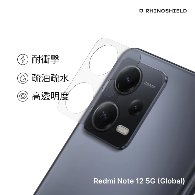 【RHINOSHIELD 犀牛盾】小米 Redmi Note 12 5G Global 耐衝擊鏡頭座貼 兩片/組(獨家耐衝擊材料)
