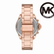 【Michael Kors 官方直營】Wren 流光閃耀環鑽三眼女錶 玫瑰金不鏽鋼錶帶 手錶 42MM MK7430