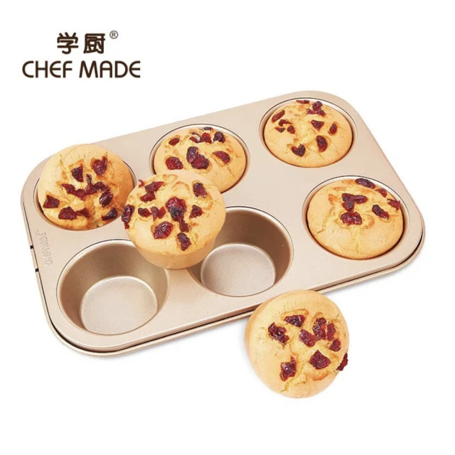 【Chefmade學廚原廠正品】6連杯瑪芬不沾蛋糕模(WK9020瑪芬蛋糕模)