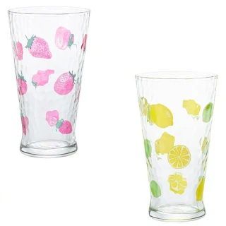 【WUZ 屋子】日本Aderia 清涼水果滴系列玻璃杯385ml(飲料杯/果汁杯/牛奶杯/水杯/草莓/檸檬)
