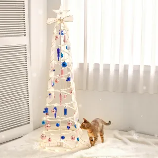 【好物良品】150x45cm_北歐收納折疊式聖誕樹落地燈(聖誕擺飾 聖誕裝飾 聖誕樹)