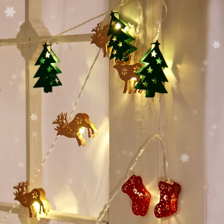 【好物良品】6米_LED聖誕節可愛造型金屬裝飾燈串(五款任選｜聖誕燈 串燈 裝飾燈 佈置燈)