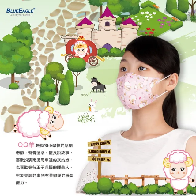 【藍鷹牌】台灣製 立體型兒童防塵口罩 四層式水針布 25片x3盒