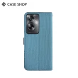 【CASE SHOP】OPPO A79 5G 前收納側掀皮套-藍(內襯卡片夾層 翻蓋站立)