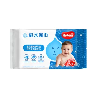 【HUGGIES 好奇】加量包 純水嬰兒濕巾厚型 90抽x18包/箱