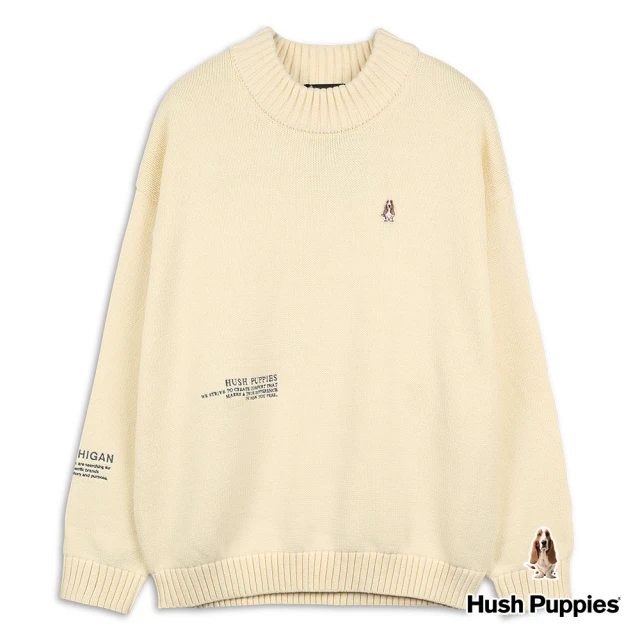 Hush Puppies 男裝 線衫 HP滿版緹花寬鬆落肩線