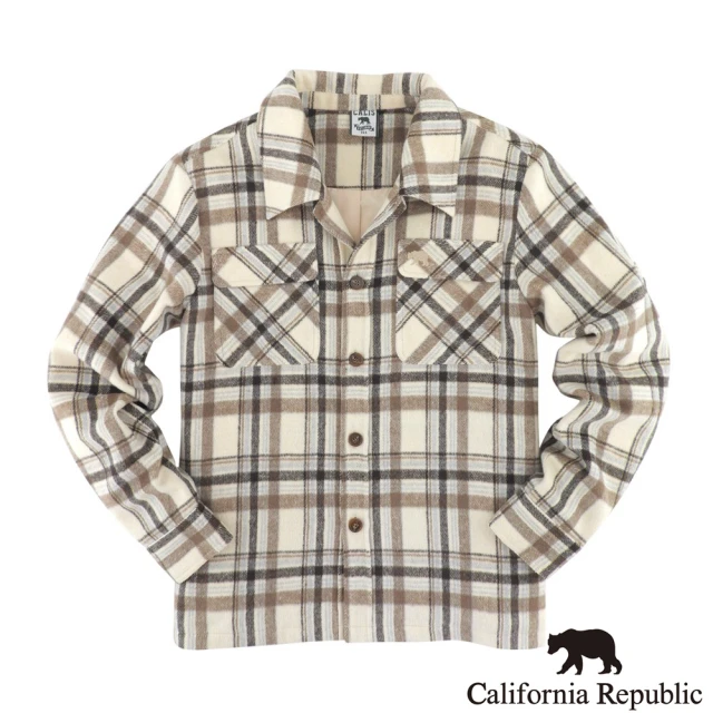 California RepublicCalifornia Republic CR熊多口袋親膚格紋襯衫式外套(男版)