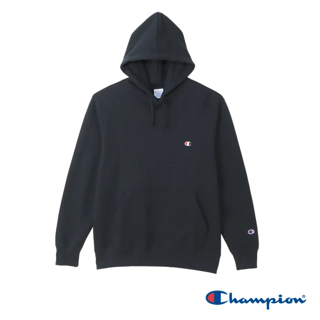 Champion 官方直營-經典款LOGO口袋連帽T-男(深藍色)